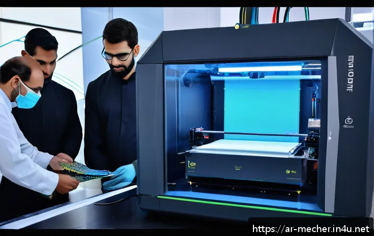 기계설계기사와 3D 프린팅 설계 사례 - A highly detailed industrial 3D printing workshop scene showcasing advanced polymer materials being ...